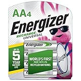 Energizer Rechargeable AA Batteries, NiMH, 2000 mAh, Pre-Charged, 4 count (Recharge Universal) - Pac | Amazon (US)