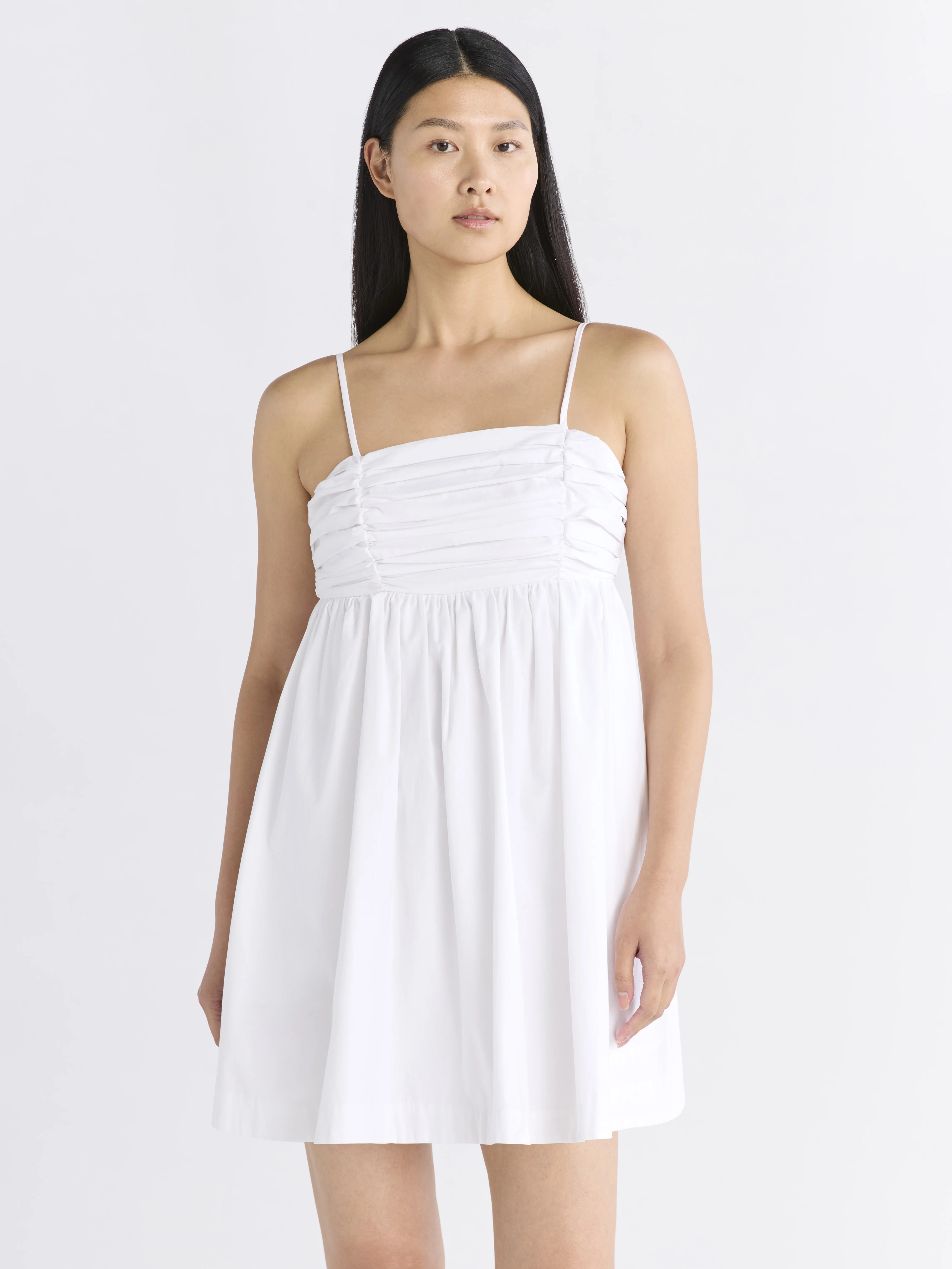 Free Assembly Women's Pleated Cotton Mini Dress, Sizes XS-XXXL | Walmart (US)