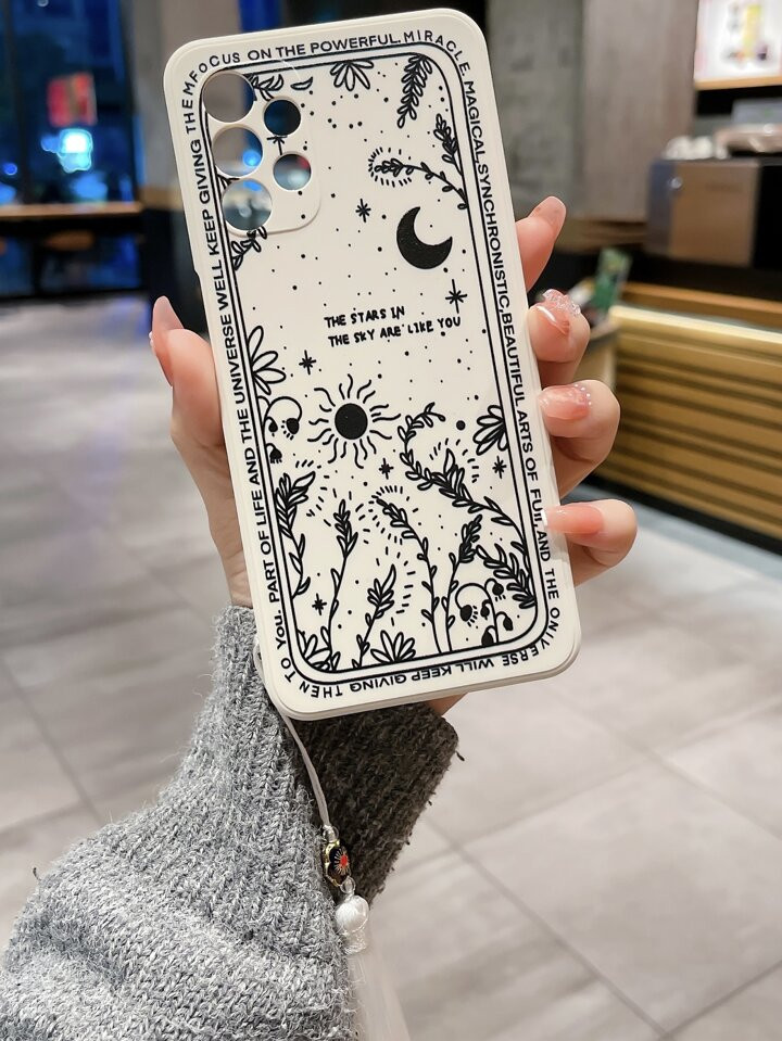 Moon Pattern Phone Case With Lanyard | SHEIN