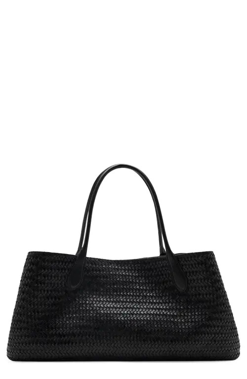 MANGO Large Braided Leather Shoulder Bag in Black at Nordstrom | Nordstrom