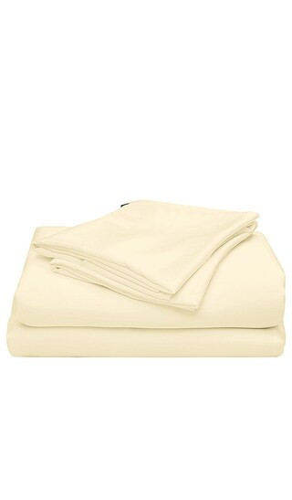 Ettitude Cal King Sateen Solid Sheet Set in Yellow. | Revolve Clothing (Global)