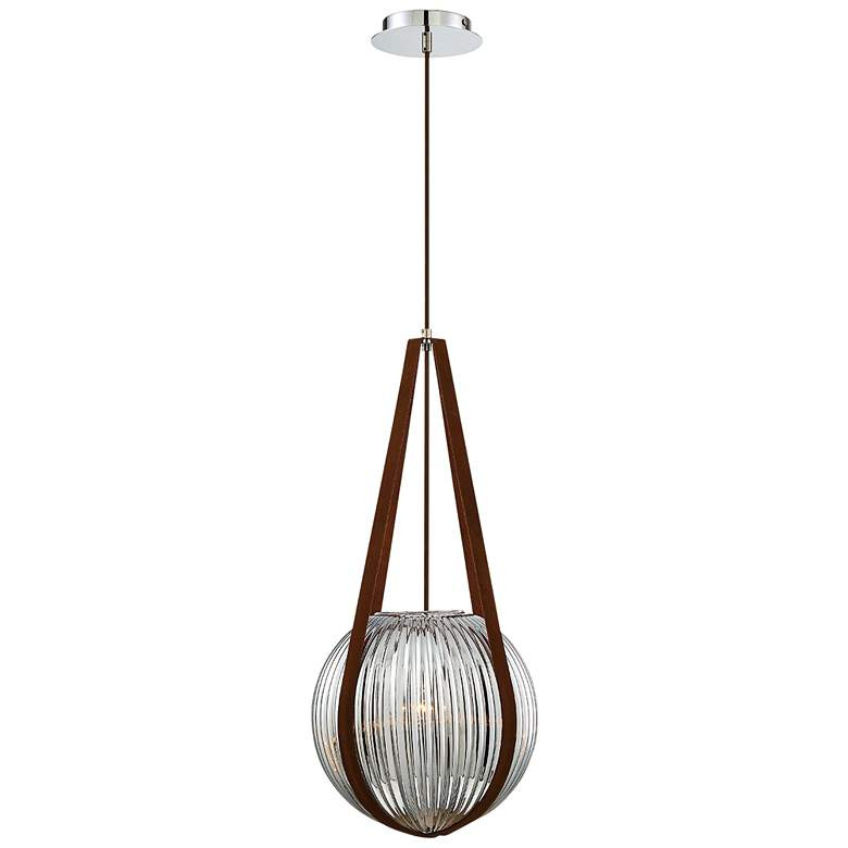 Eurofase Rosemount 12 1/4"W Smoke Ribbed Glass Pendant Light | LampsPlus.com