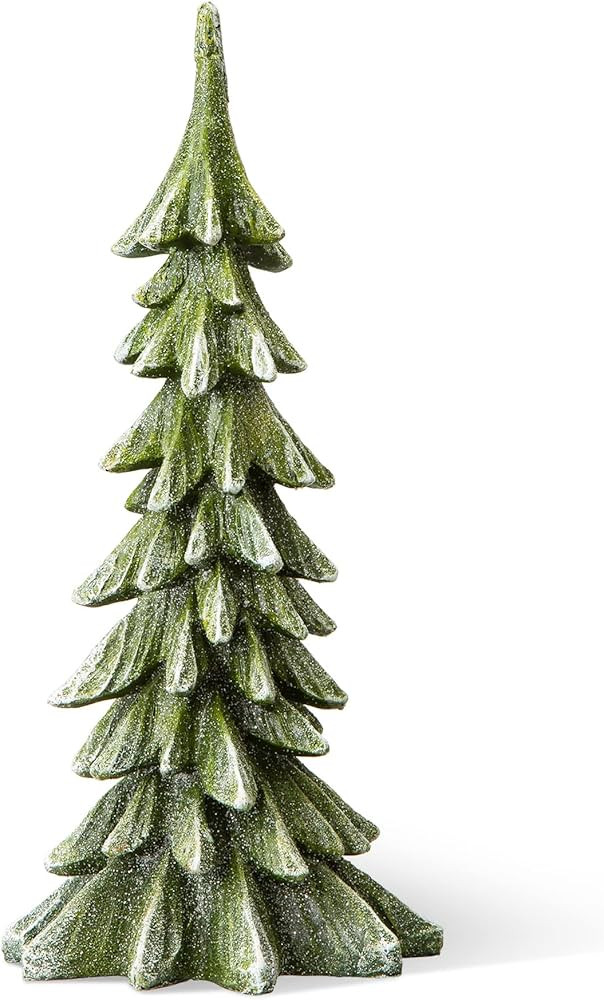 glitzhome Hand-Painted Resin Christmas Tree Tabletop Xmas Holiday Centerpiece Decoration, 14.75" ... | Amazon (US)