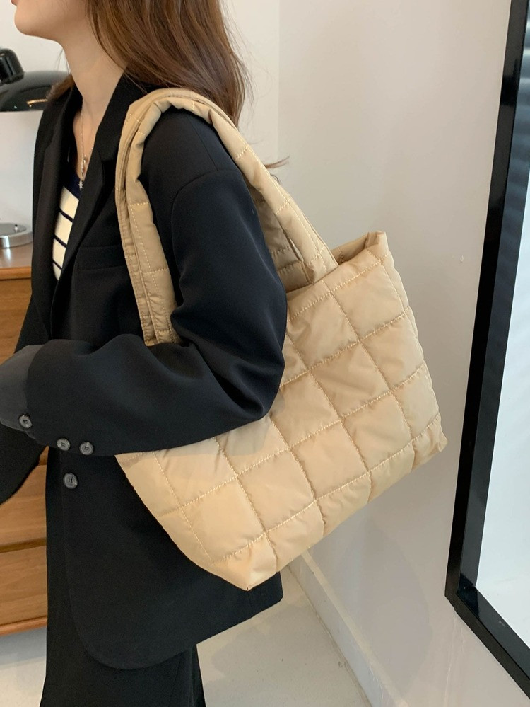 Geometric Quilted Shoulder Tote Bag | SHEIN