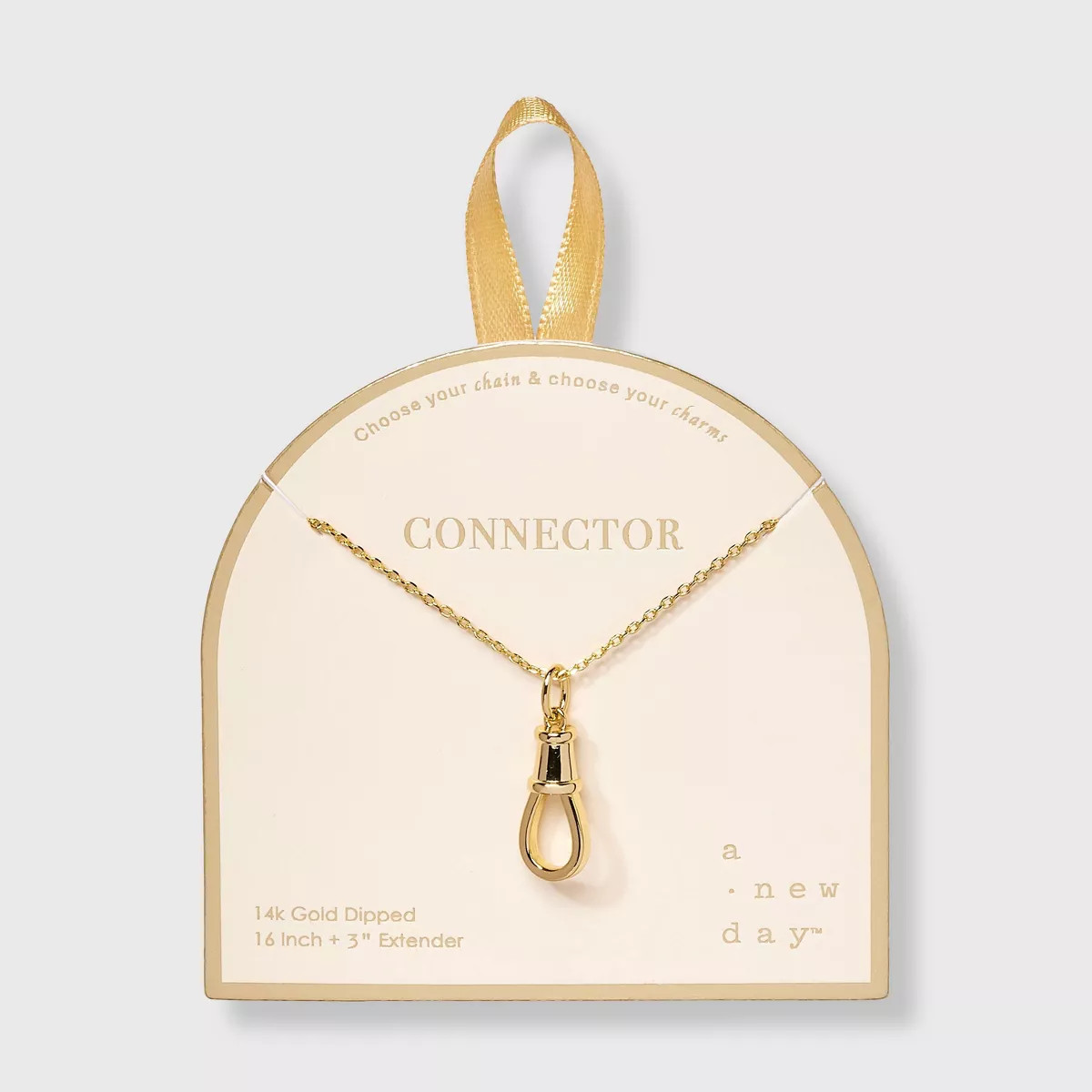 14K Gold Dipped Charm Connector - A New Day™ Gold: Nickel-Free, Spring Ring Clasp, Cubic Zircon... | Target