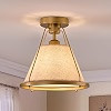 Boho Light Fixtures Ceiling Mount,3-Light Rattan Chandelier Light Fixture with E26 Bulb,Natural W... | Amazon (US)