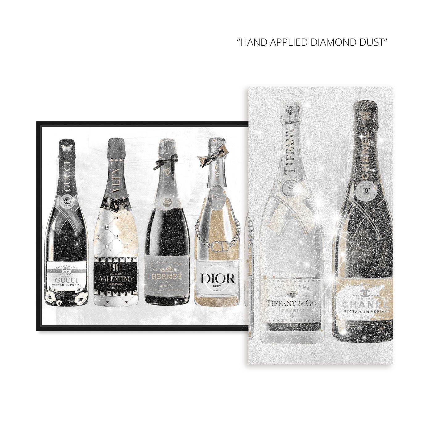 Fashion Champagne Galore Day: Diamond Dust™ | Wall Art Decor with Fine Diamond Dust Glitter Fin... | Oliver Gal