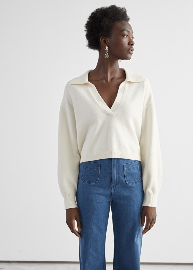 Relaxed Collared V-Neck Sweater | & Other Stories (EU + UK)