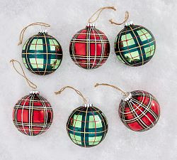 Plaid Ornament Box Set of 6 | Pottery Barn (US)