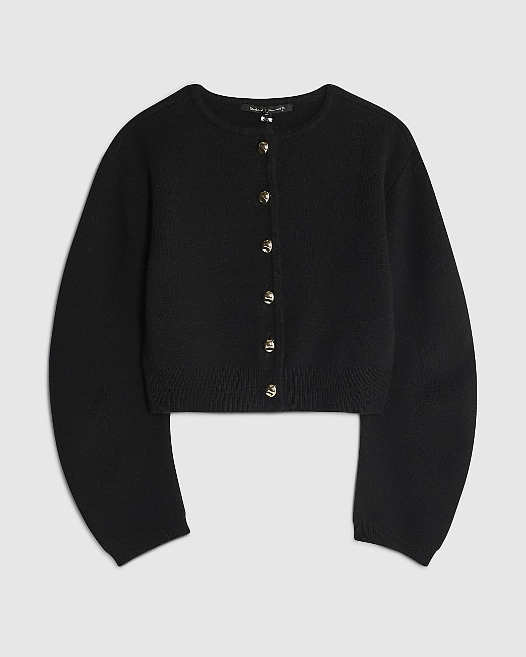 Black Knitted Structured Sleeve Cardigan | River Island UK & IE