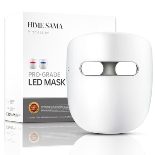 HIME SAMA Led Face Mask, Red Light Mask for Face, FSA/HSA Eligible, Infrared, Red & Blue Light Mask for Skin Care, Wrinkle Reduction, Wireless Face Mask. (Miracle MAX RB-030) | Amazon (US)