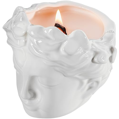 Wood Wick Candles That Crackle Like Fireplace - Anthropologie Vintage Greek Bust Face Sculpture Ceramic Candle - Classical Style - Dark Academia Decor - Lavender Aromatherapy Soy Wax - Reusable Gift | Amazon (US)