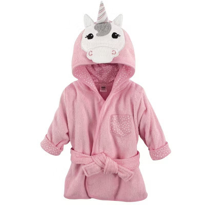 Hudson Baby Infant Girls Cotton Animal Face Bathrobe, Unicorn, 0-9 Months | Target