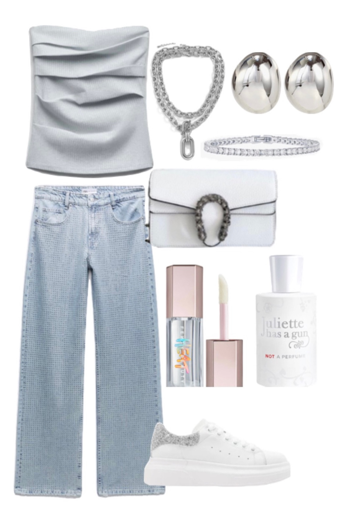 OOTD Inspo! 

https://www.zara.com/us/en/sparkly-bandeau-top-p01198451.html?v1=275475739

https://www.zara.com/us/en/rhinestone-trf-denim-crop-top-p08197202.html?v1=267205116