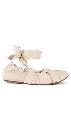 Free People Cece Wrap Ballet Flat in Antique White from Revolve.com | Revolve Clothing (Global)