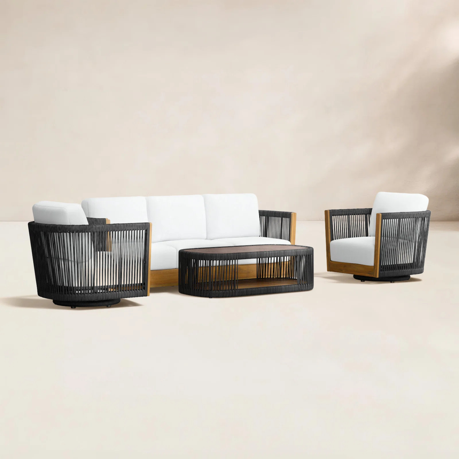 Aniston 4 Piece Sofa Seating Group with Sunbrella Cushions | Joss & Main