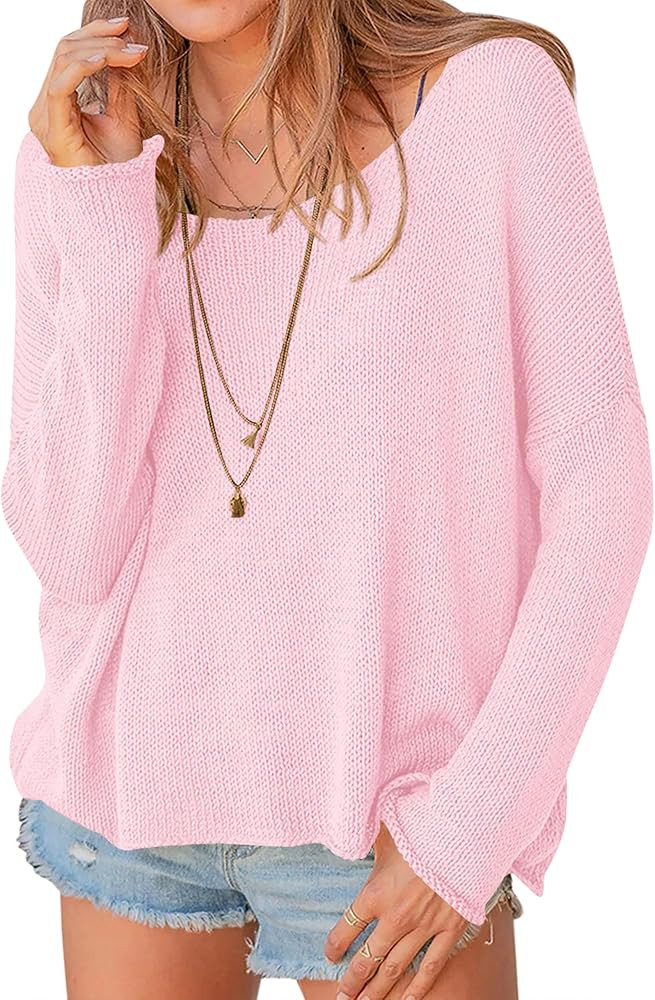 PRETTYGARDEN Women's Oversized Sweaters 2025 Casual Long Sleeve Scoop Neck Pullover Tops Loose Co... | Amazon (US)