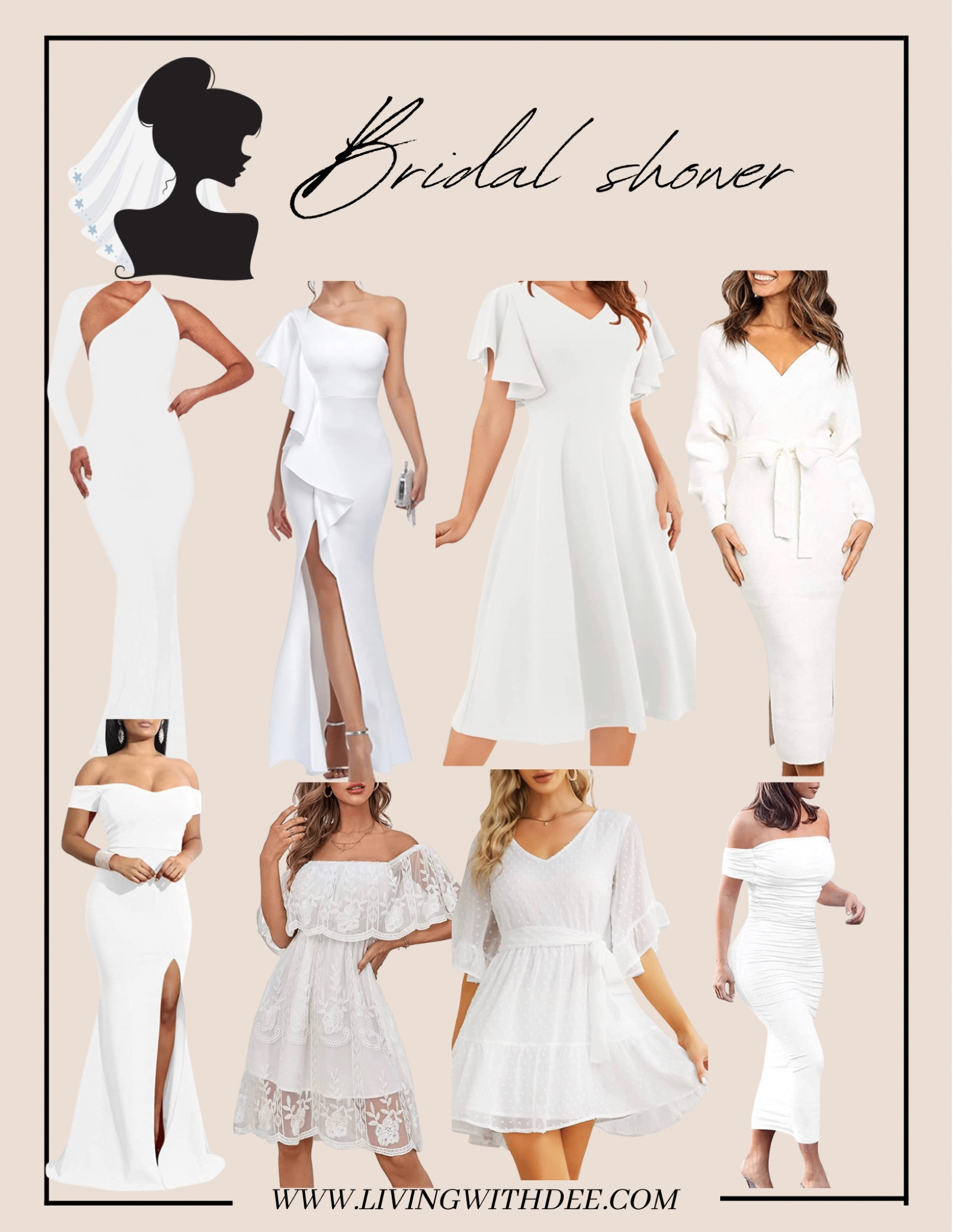 BRIDAL SHOWER DRESSES


brides, bride to be, bridal shower, white, dresses

#LTKwedding #LTKFind