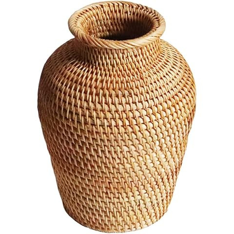 Autumn Rattan Woven Vase Art Vase Fashion Tabletop Decoration Plants Flower Pot Faddish Home Gard... | Amazon (US)