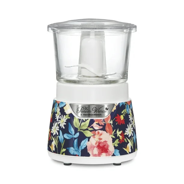 The Pioneer Woman Fiona Floral Stack & Press Glass Bowl Food Chopper, 3 Cup Capacity | Walmart (US)