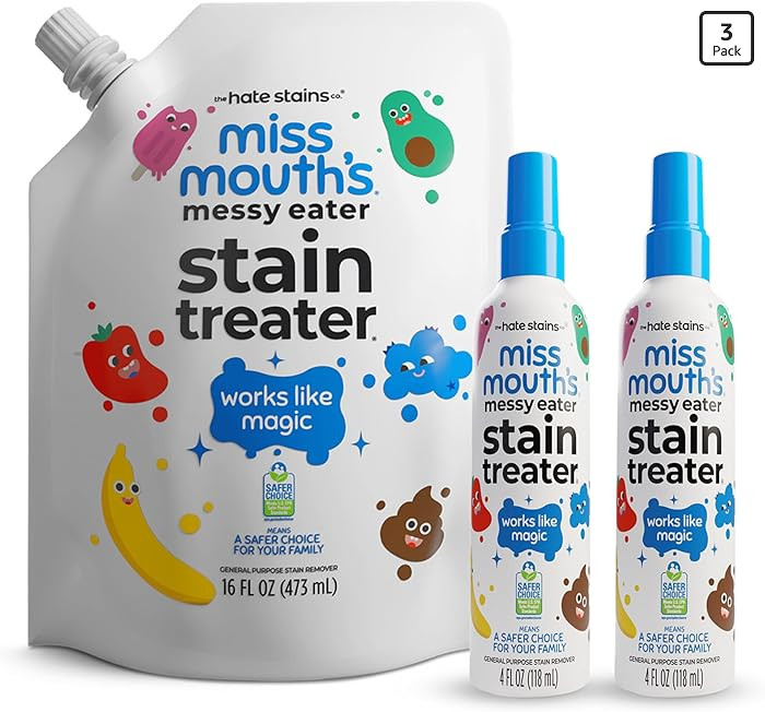 Miss Mouth’s Messy Eater Stain Treater Refill Ready Kit - 2 Pack Stain Remover Spray and 16oz R... | Amazon (US)