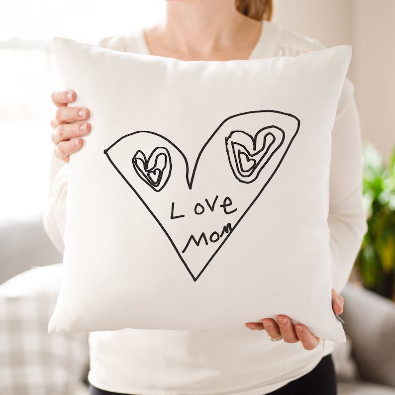 Actual Handwriting Farmhouse Linen Pillow | Soft Linen Pillow with Kids Handwriting or Drawing | ... | Etsy (US)