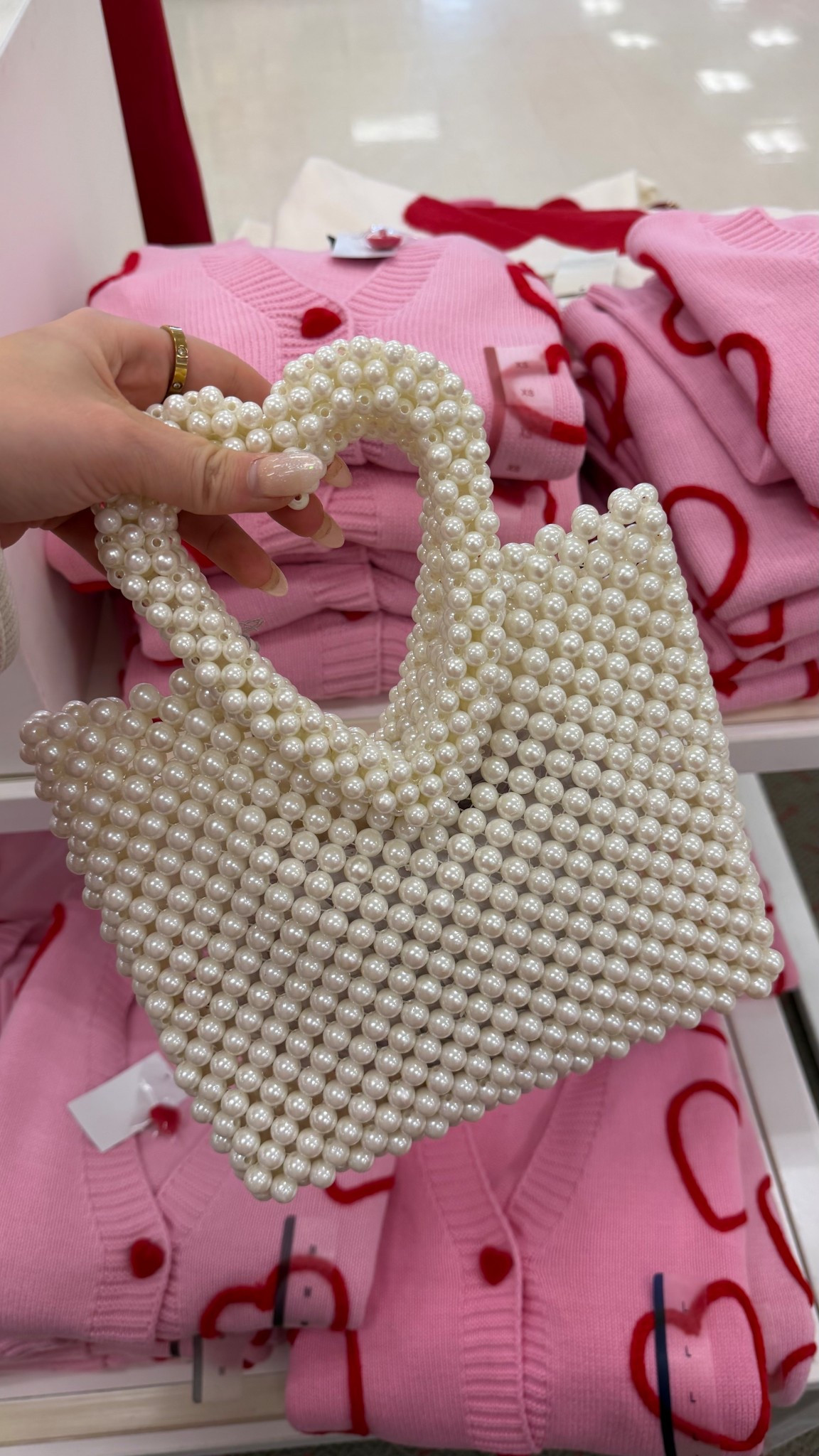 Pearl beaded tote perfect for Valentine’s Day 

#LTKgrwm #LTKSaleAlert #LTKValentine