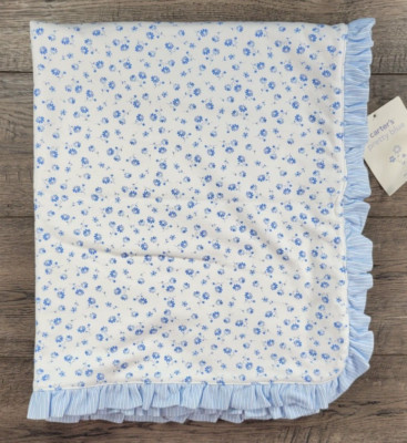 Baby Girl New Vintage Carter's Pretty Blue Flower Baby Crib Blanket  | eBay | eBay US