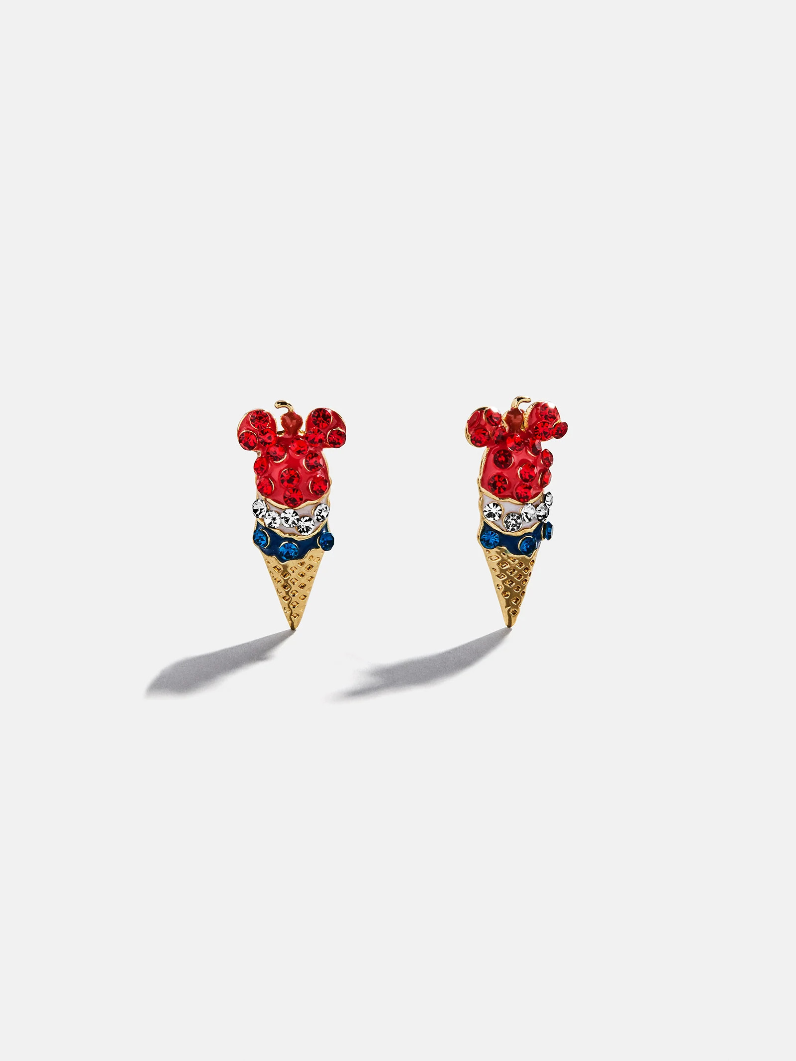 Disney Ice Cream Cone Stud Earrings - Red/White/Blue | BaubleBar