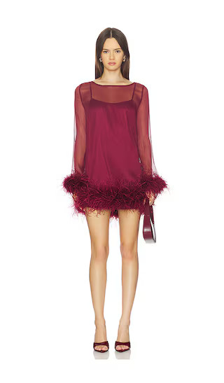 Harlow Sheer Mini Dress in Cherry | Revolve Clothing (Global)