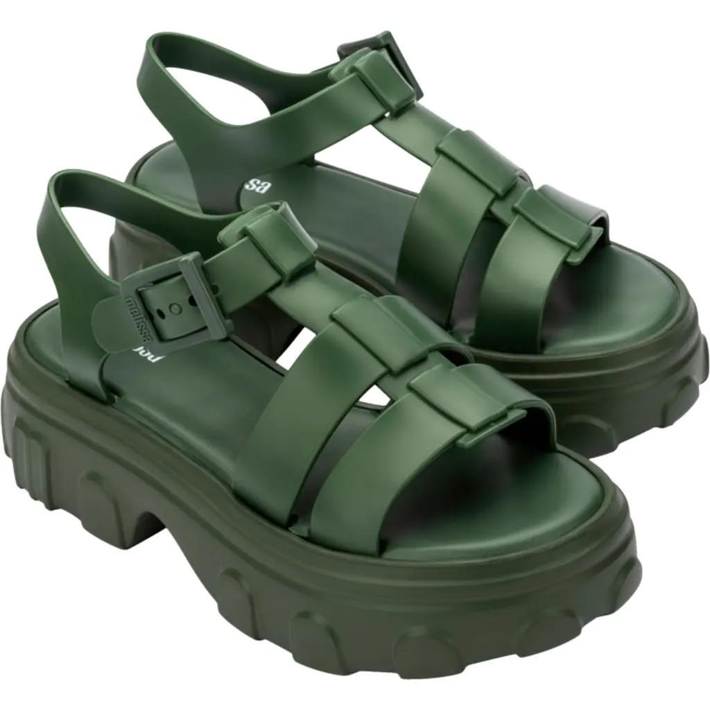 Melissa Ella Ankle Strap Platform Sandal in Dark Green at Nordstrom, Size 5 | Nordstrom