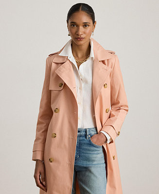 Women's Double-Breasted Belted Trench Coat | Macy's