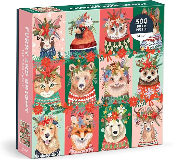 Galison Furry and Bright – 500 Piece Jigsaw Puzzle Featuring Adorable Portraits of Furry Friend... | Amazon (US)