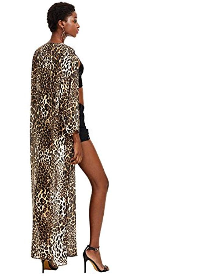 SweatyRocks Women's Flowy Kimono Cardigan Open Front Maxi Dress | Amazon (US)