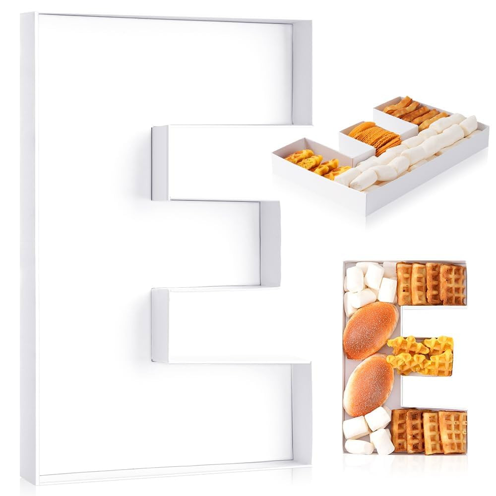 10in Cardboard Letter for Charcuterie, Fillable Charcuterie Letters Box, White Letter Food Trays ... | Amazon (US)