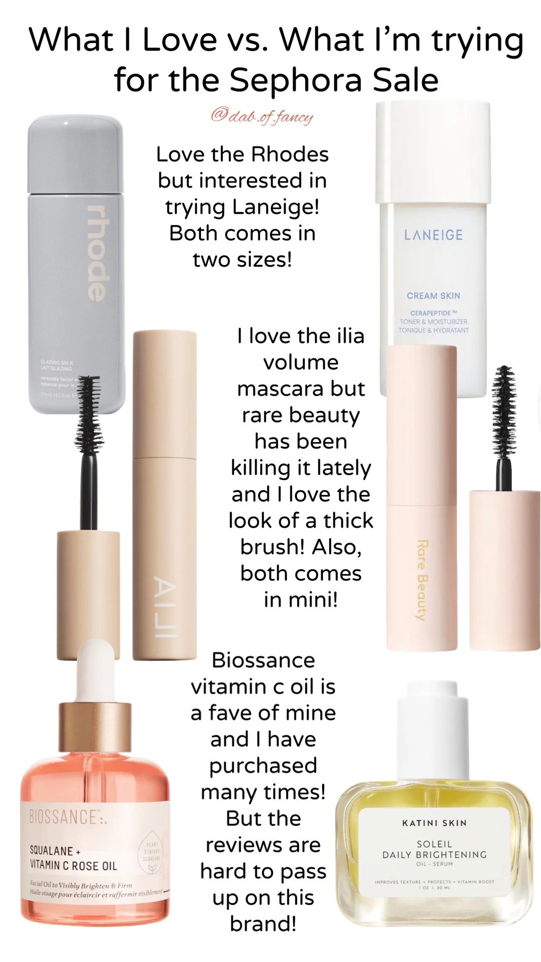 Mini thickening mascaras 
Milk toners 
Vitamin c oils 

#LTKSaleAlert #LTKGiftGuide #LTKBeauty
