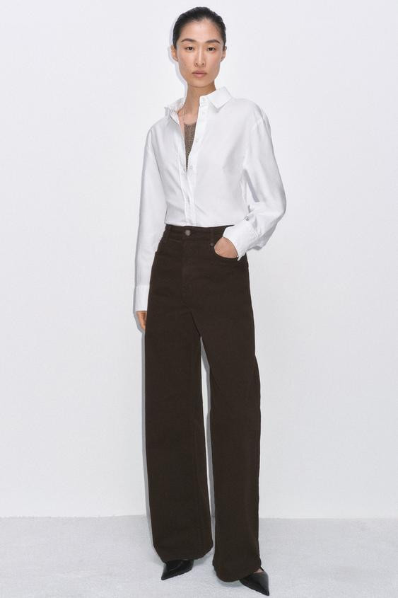 ZW COLLECTION WIDE-LEG HIGH-WAIST JEANS | Zara UK
