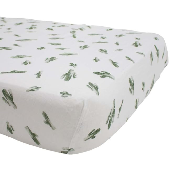 Bebe au Lait Oh-So-Soft Muslin Crib Sheet, Soft Muslin Design, Stylish Pattern - Saguaro Cactus | Amazon (US)