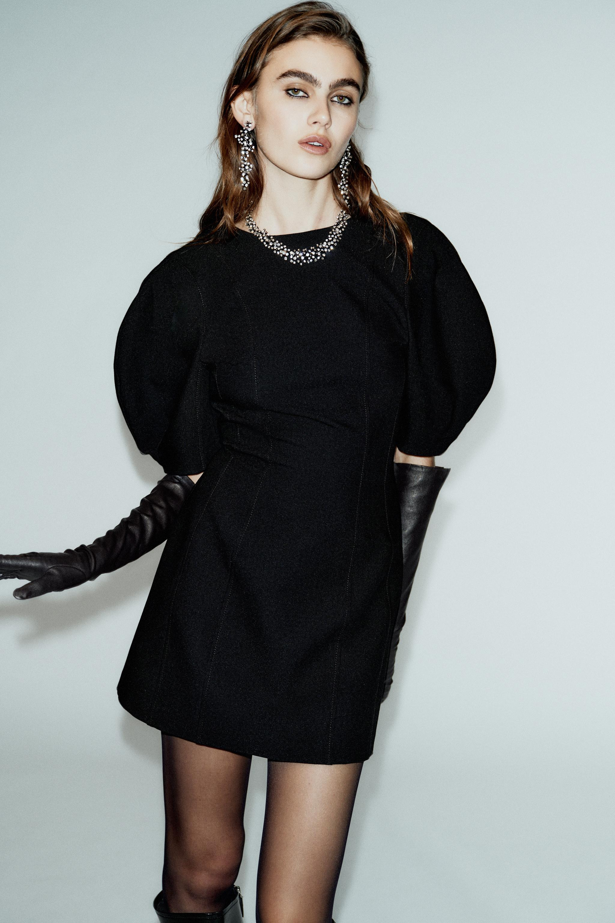 SHORT BALLOON SLEEVE DRESS | Zara US