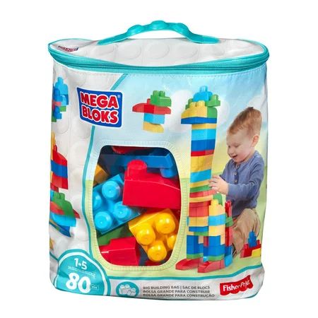 Mega Bloks First Builders Classic Big Building Bag 80-Piece Set - Walmart.com | Walmart (US)