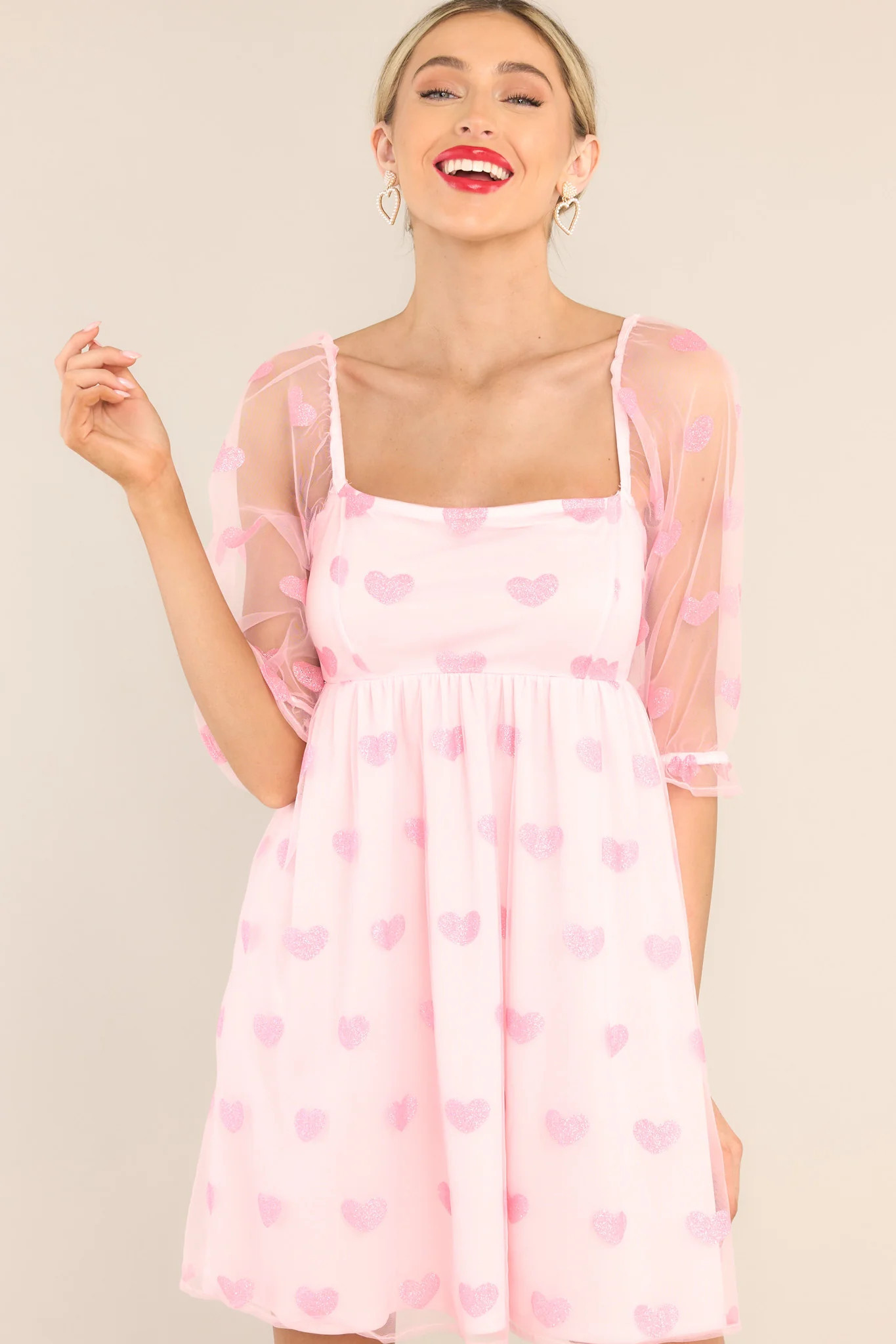 Dream Romance Light Pink Mini Dress | Red Dress 