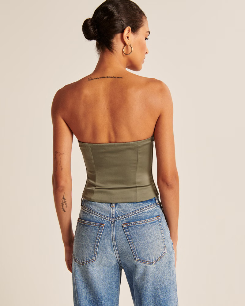 Strapless Hook-and-Eye Corset Top | Abercrombie & Fitch (US)