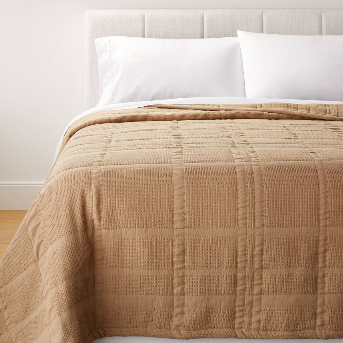 Full/Queen Waffle Matelasse Quilt Camel - Threshold™ designed with Studio McGee | Target