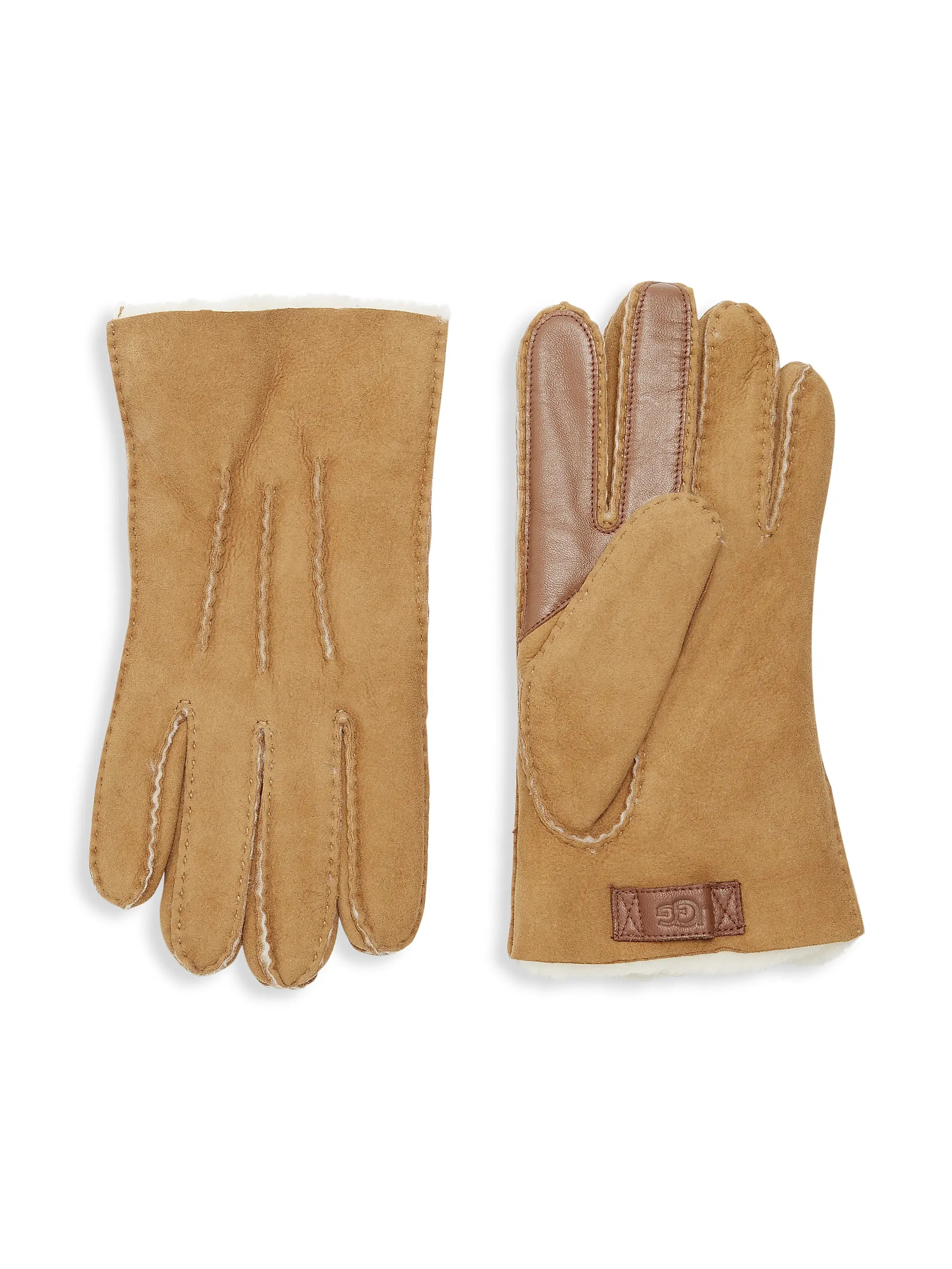 Contrast Sheepskin Touch Tech Gloves | Saks Fifth Avenue