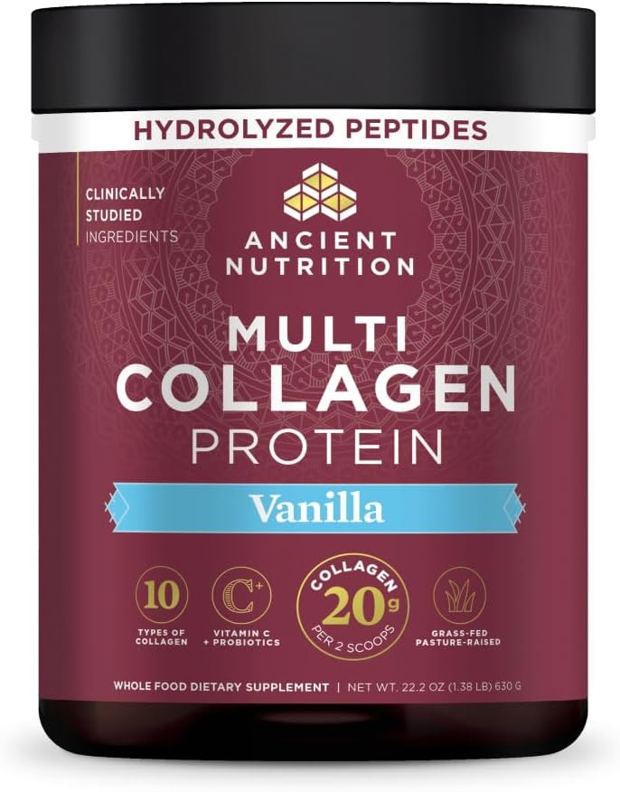 Ancient Nutrition Multi Collagen Protein, Hydrolyzed Peptides, Vanilla | Amazon (US)