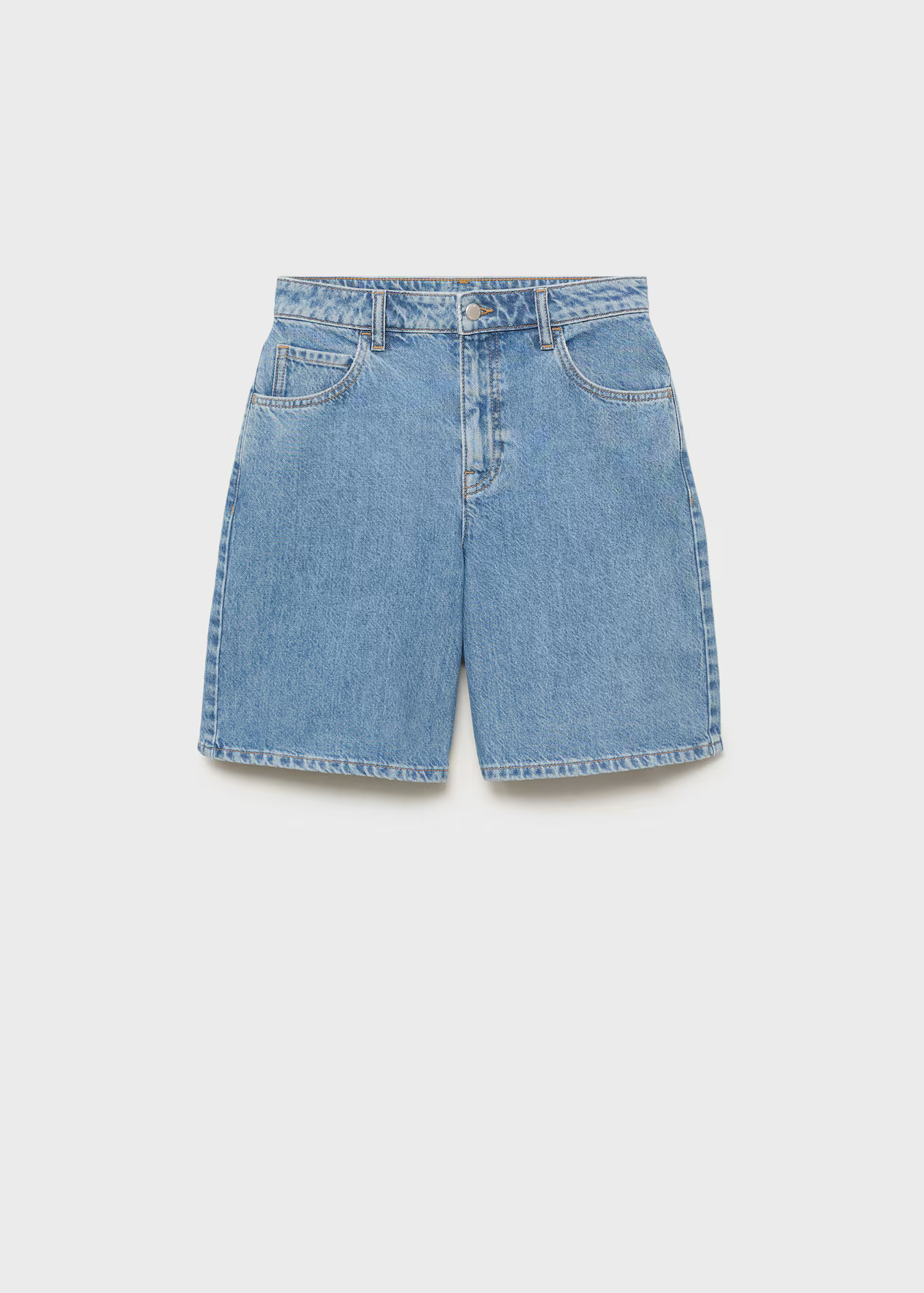 High-waist straight-fit denim shorts - Women | MANGO USA | Mango (US/MX/AU)