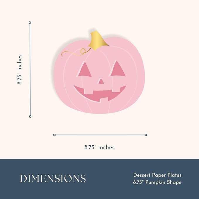 Bonjour Fête Pink Jack-O-Lantern Small Plates, Pack of 8, 8.75" | Party Supplies, Disposable Des... | Amazon (US)