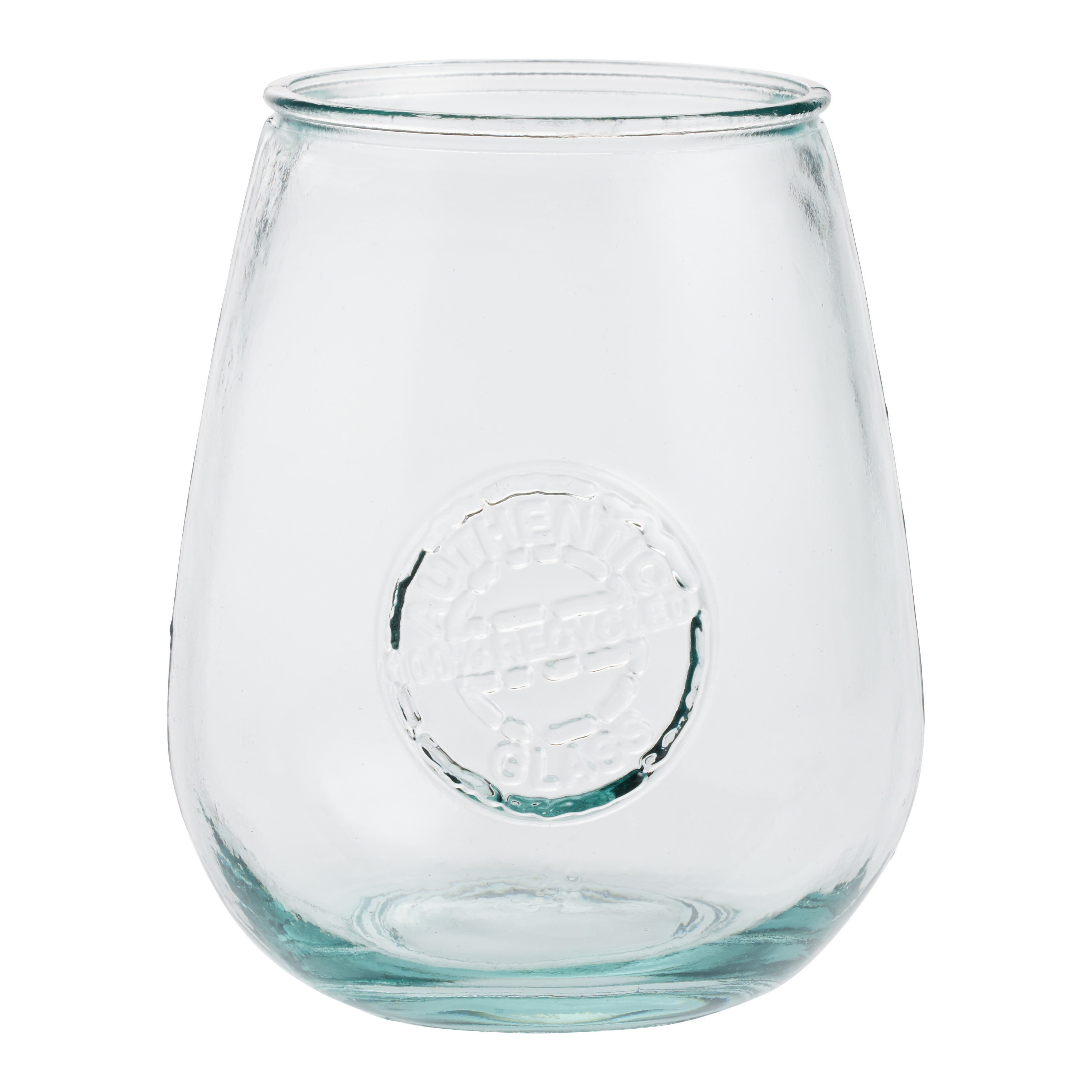 Spanish Recycled Stamped Stemless Wine Glass | World Market