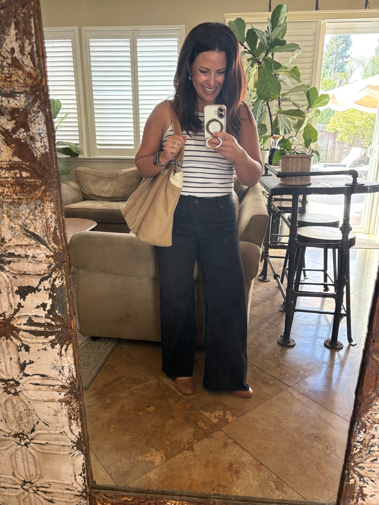 It’s still summer and was almost 100° today! 🥵 

Love these wide leg jeans, perfect for petites, they are cropped/ankle length. I’m wearing 27. My striped tank is under $4 and these are my new go to shoes for teaching. I like them so much that I bought a pair in black and plan on wearing them when I go to Washington DC next month. Super comfortable, affordable and cute! 

fall teacher outfits, petite casual style, classic capsule wardrobe, women over 40 outfits

#LTKWorkwear #LTKPetite #LTKOver40
