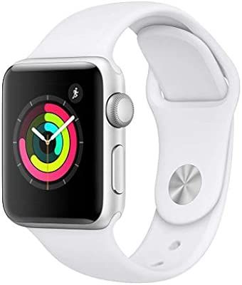 Apple Watch Series 3 (GPS, 38mm) - Silver Aluminium Case with White Sport Band | Amazon (US)